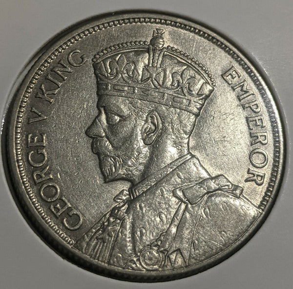 New Zealand 1934 Florin KM# 4 Cleaned #082 #22A