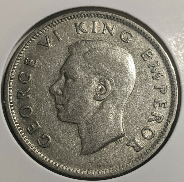 New Zealand 1942 Florin KM# 10.1 Cleaned #208 #22A