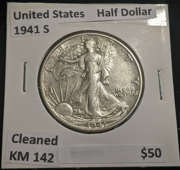 United States 1941 S Half Dollar KM 142 Cleaned #054 #22A