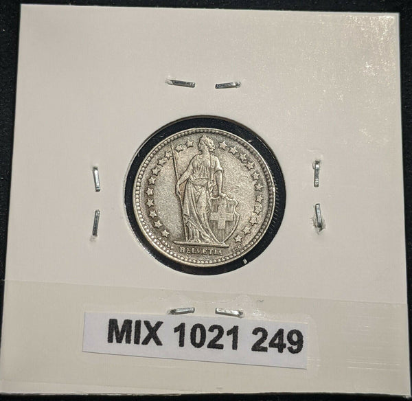 Switzerland 1952 B 1/2 Franc KM# 23 Cleaned #249  #14C