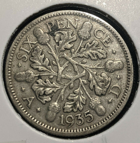 Great Britain 1935 Sixpence 6d KM# 832 Scratches #135 #14B