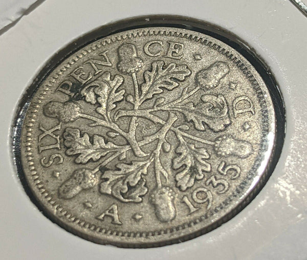 Great Britain 1935 Sixpence 6d KM# 832 Scratches #135 #14B