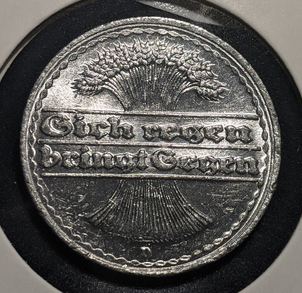 Germany Weimar Republic 1920 D 50 Pfennig KM# 27 Scratches #637 #18C