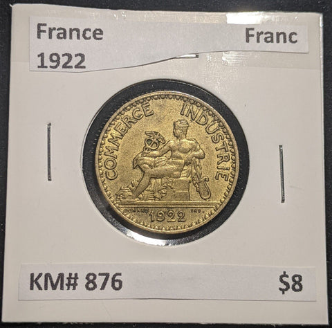 France 1922 Franc KM# 876 #835 #18C
