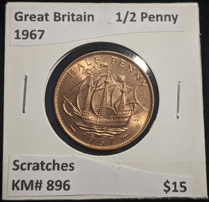 Great Britain 1967 Half Penny 1/2d KM# 896 Scratches #652 #18B