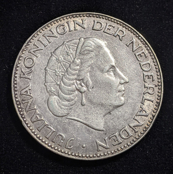 Netherlands 1959 2-1/2 Gulden KM# 185 Cleaned #002  #18B