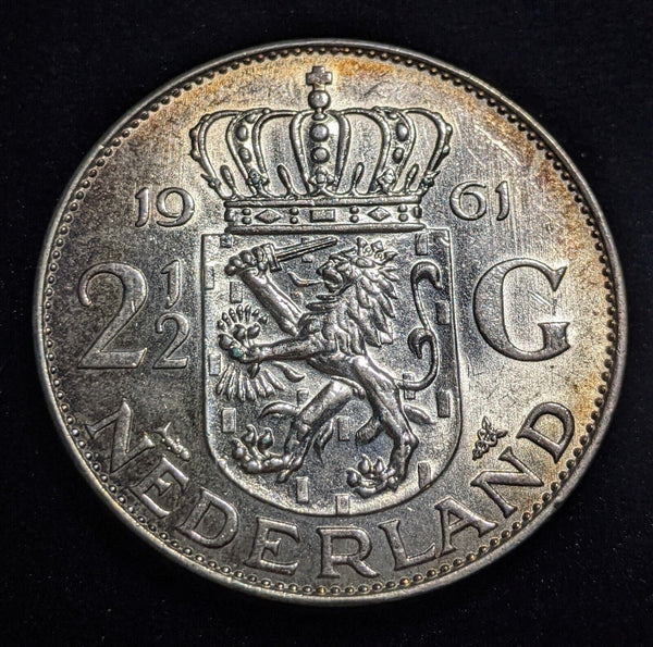 Netherlands 1961 2-1/2 Gulden KM# 185 Scratches #007 #18B