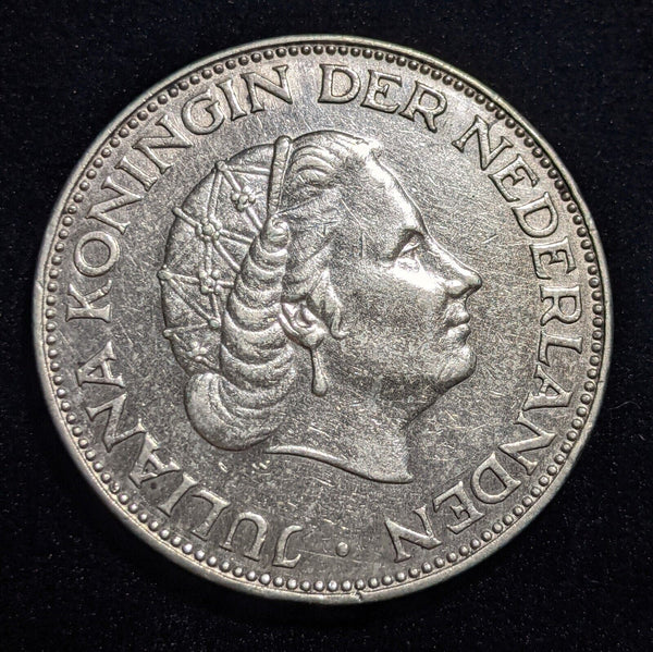 Netherlands 1961 2-1/2 Gulden KM# 185 Cleaned #010 #18B