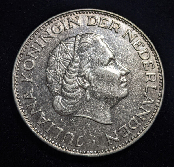 Netherlands 1961 2-1/2 Gulden KM# 185 Cleaned #010 #18B