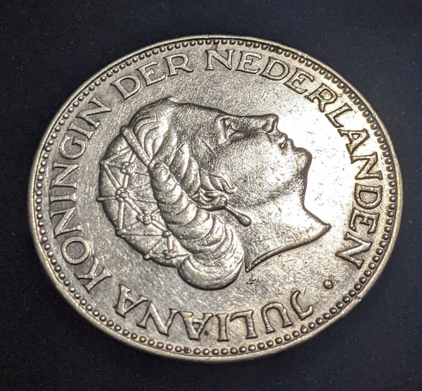 Netherlands 1961 2-1/2 Gulden KM# 185 Cleaned #010 #18B