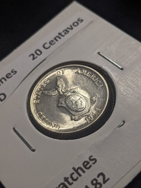 Philippines 1944 D 20 Centavos KM# 182 Scratches #076 #19C