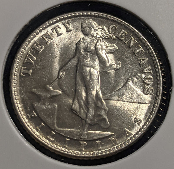 Philippines 1944 D 20 Centavos KM# 182 Scratches #076 #19C