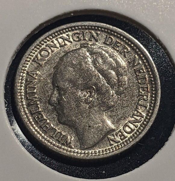 Netherlands 1938 10 cents KM# 163 Scratches #059 #19B