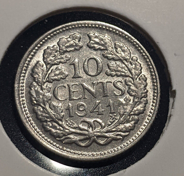 Netherlands 1941 10 cents KM# 163 Scratches #118 #19B