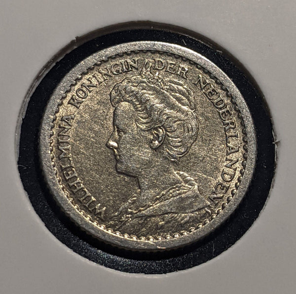 Netherlands 1917 10 cents KM# 145 Cleaned #113 #19B
