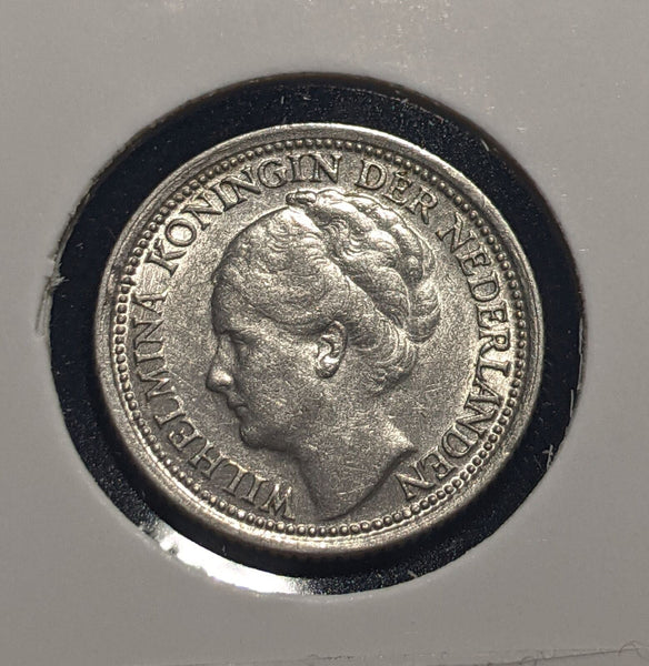 Netherlands 1939 10 cents KM# 163 Cleaned #097 #19B