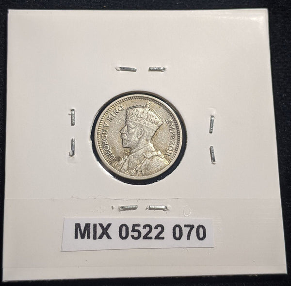 New Zealand 1934 Threepence 3d KM# 1 Cleaned #070 #19B