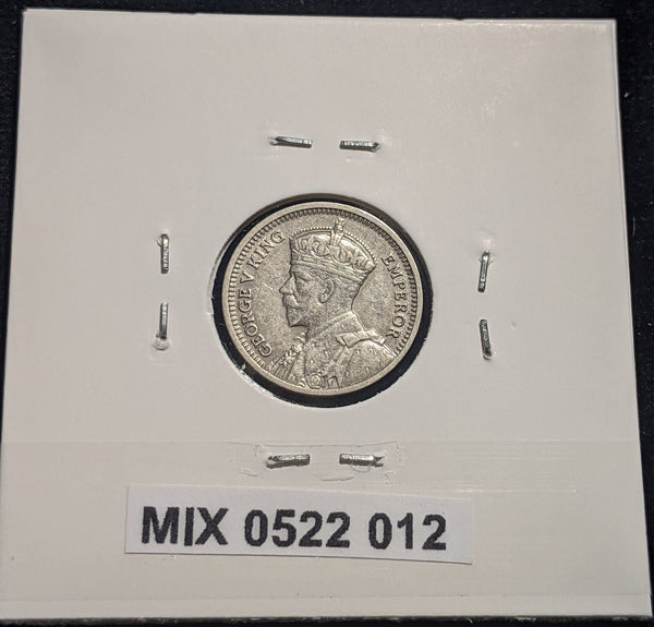New Zealand 1934 Threepence 3d KM# 1 Cleaned #012 #19B
