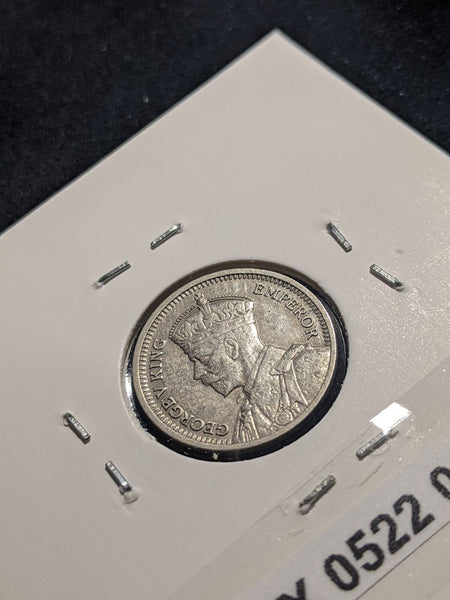 New Zealand 1934 Threepence 3d KM# 1 Cleaned #012 #19B