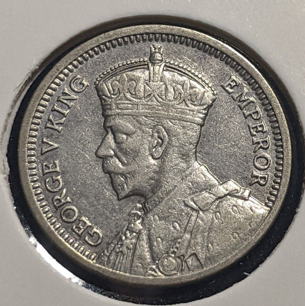 New Zealand 1934 Threepence 3d KM# 1 Cleaned #013 #19B