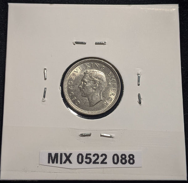 New Zealand 1937 Threepence 3d KM# 7 Scratches #088 #19B