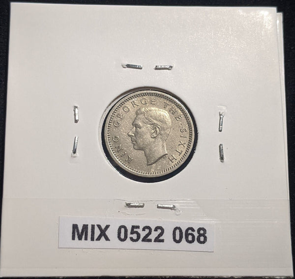 New Zealand 1948 Threepence 3d KM# 15 Scratches #068 #19B