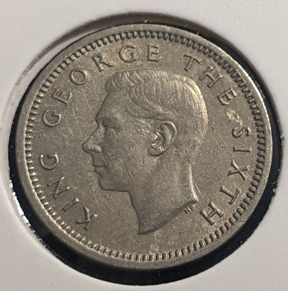 New Zealand 1948 Threepence 3d KM# 15 Scratches #068 #19B