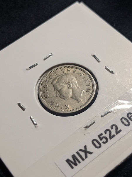 New Zealand 1948 Threepence 3d KM# 15 Scratches #068 #19B