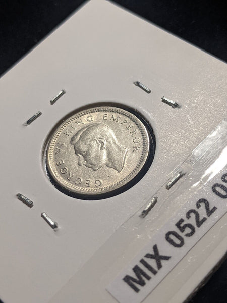 New Zealand 1946 Threepence 3d KM# 7 Scratches #084 #19B