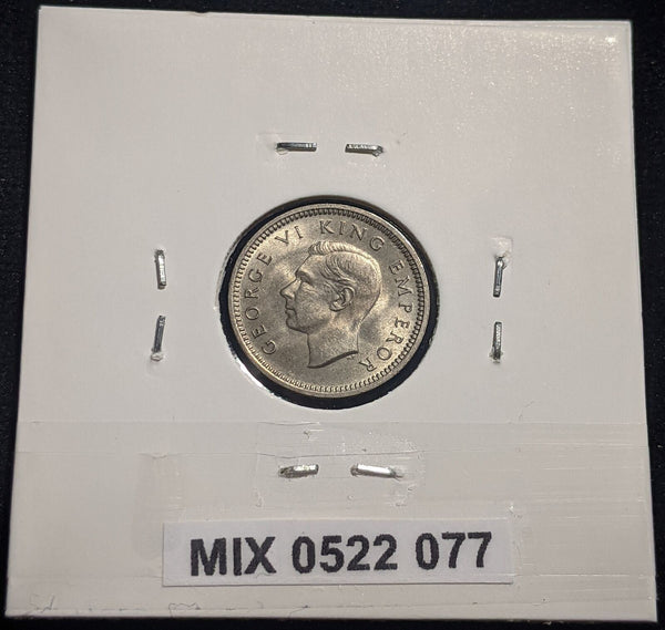 New Zealand 1947 Threepence 3d KM# 7a Scratch #077 #19B