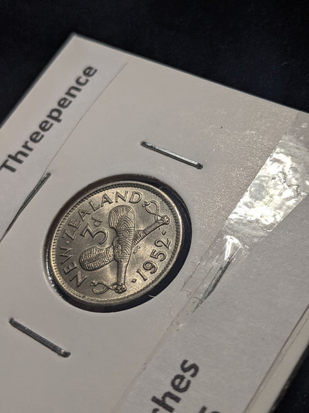 New Zealand 1952 Threepence 3d KM# 15 Scratches #078 #19B