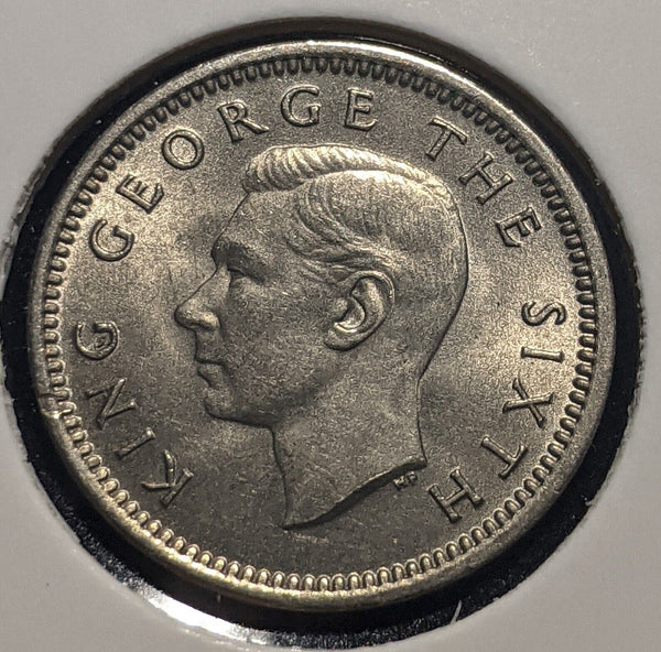 New Zealand 1952 Threepence 3d KM# 15 Scratches #078 #19B