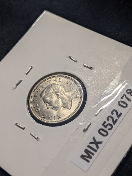 New Zealand 1952 Threepence 3d KM# 15 Scratches #078 #19B