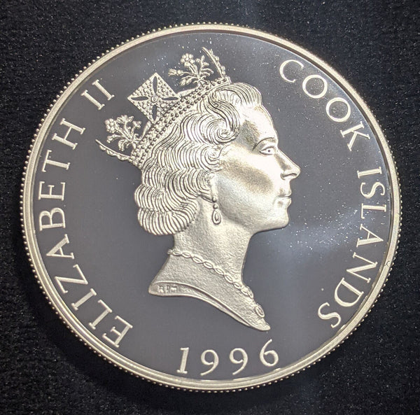 Cook Islands Proof 1996 5 Dollars KM# 370 Olympic Scratches on case #007 #19B