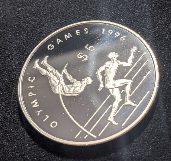 Cook Islands Proof 1996 5 Dollars KM# 370 Olympic Scratches on case #007 #19B