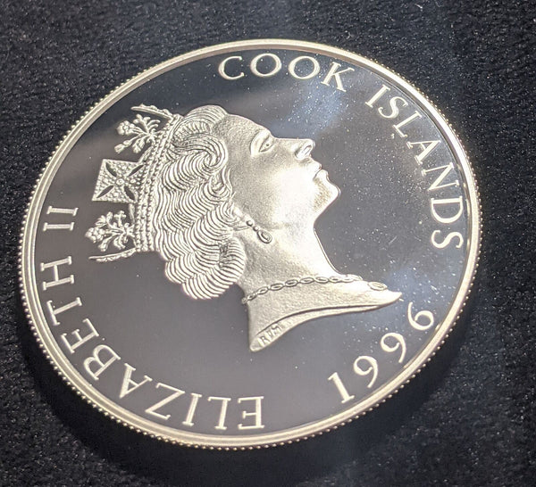 Cook Islands Proof 1996 5 Dollars KM# 370 Olympic Scratches on case #007 #19B