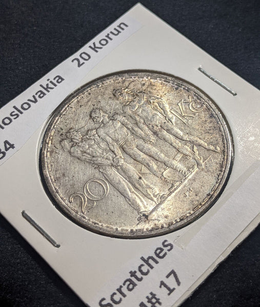 Czechoslovakia 1934 20 Korun KM# 17 Scratches #002 #19B
