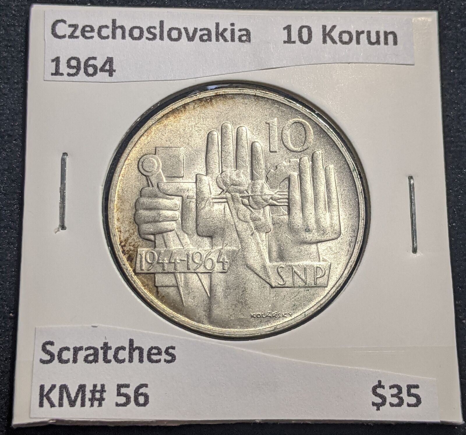 Czechoslovakia 1964 10 Korun KM# 56 Scratches #006 #19A