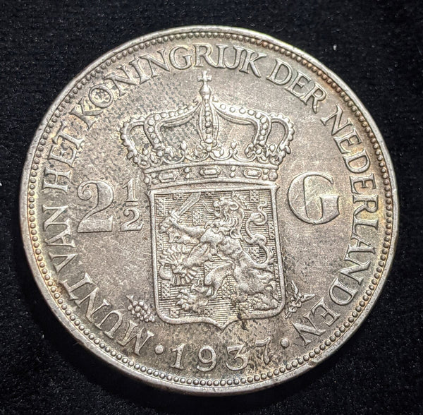 Netherlands 1937 2-1/2 Gulden KM# 165 Scratches #040 #19A
