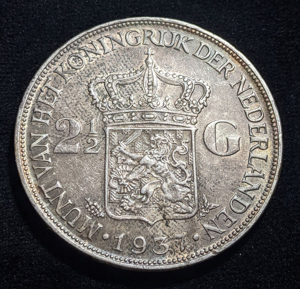 Netherlands 1937 2-1/2 Gulden KM# 165 Scratches #040 #19A