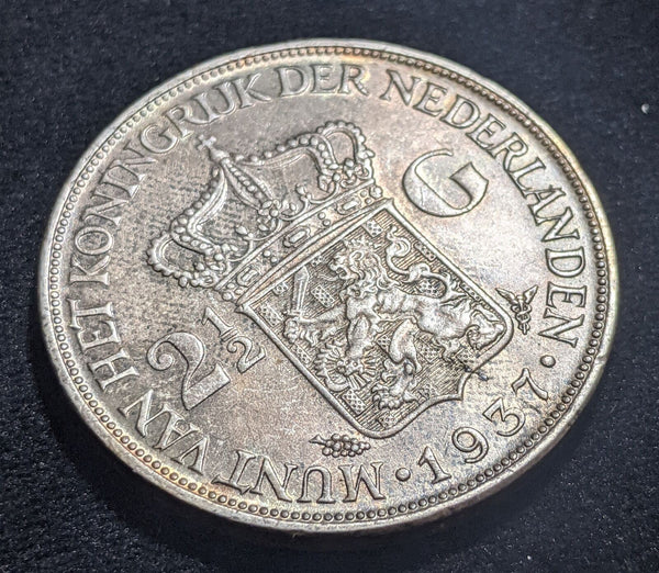 Netherlands 1937 2-1/2 Gulden KM# 165 Scratches #040 #19A
