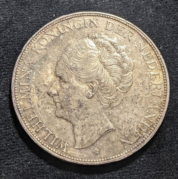 Netherlands 1931 2-1/2 Gulden KM# 165 Cleaned #032 #19A