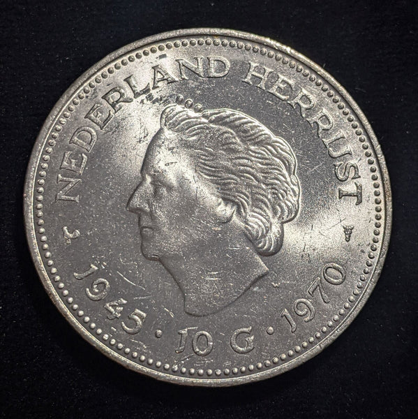Netherlands 1970 10 Gulden KM# 195 Scratches #037 #19A