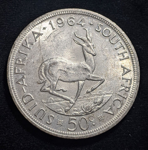 South Africa 1964 50 cents 50c KM# 62 Cleaned #005 #19A