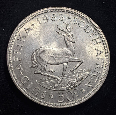 South Africa 1963 50 cents 50c KM# 62 Cleaned #021 #19A