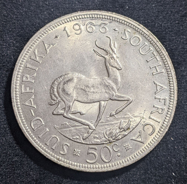 South Africa 1963 50 cents 50c KM# 62 Cleaned #021 #19A