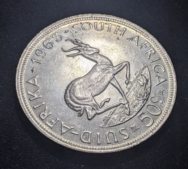 South Africa 1963 50 cents 50c KM# 62 Cleaned #021 #19A