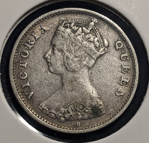 Hong Kong 1897 H 10 cents 10c  KM# 6.3 Cleaned  #153 #19A