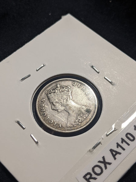 Hong Kong 1897 H 10 cents 10c  KM# 6.3 Cleaned  #153 #19A