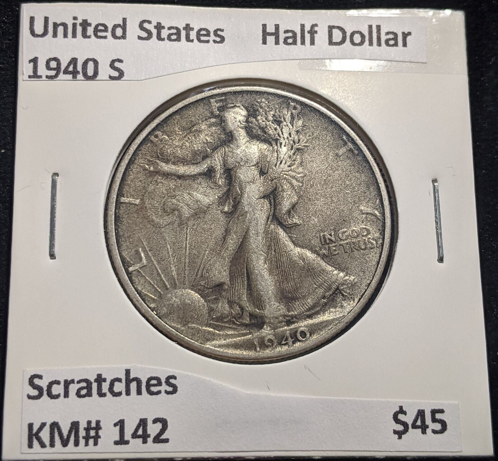 United States 1940 S Half Dollar KM# 142 Scratches #165 #17C